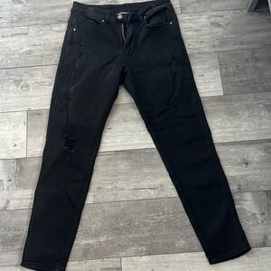 YoungLA Men's Distressed Slim Fit Denim Jean | Ripped Skinny Style with Stretch